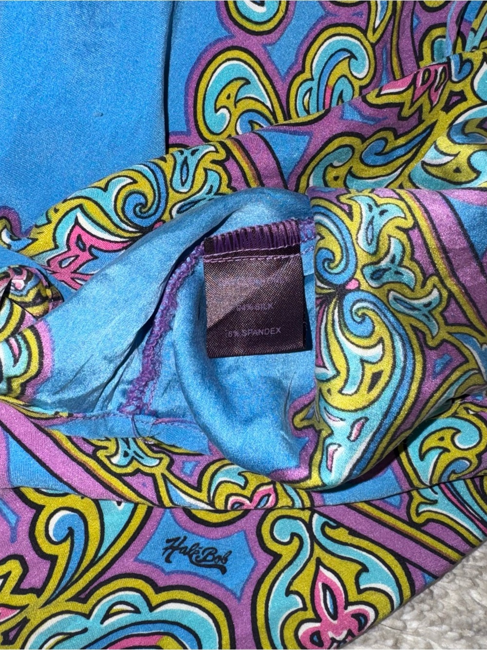 Hale Bob Turquoise Blue Paisley-Print Long Sleeve Top - Picture 6 of 6